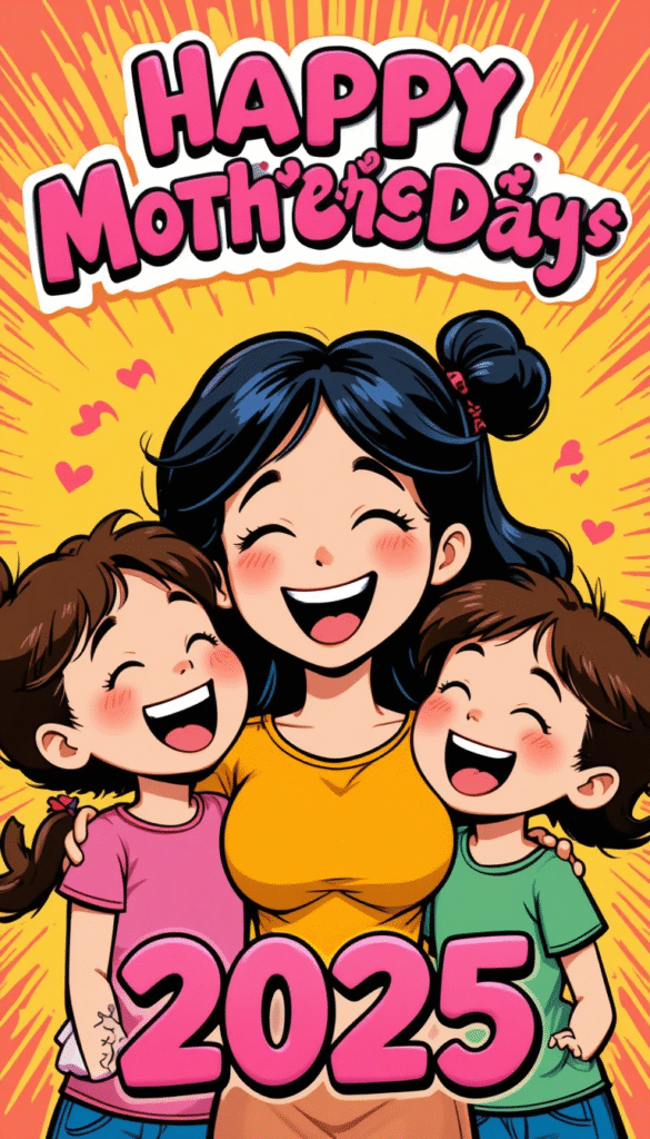 Joyful image celebrating Mother’s Day with love, flowers, and warm wishes