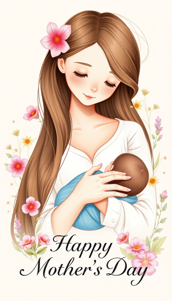 Sweet Happy Mother's Day card design for blog and Facebook use